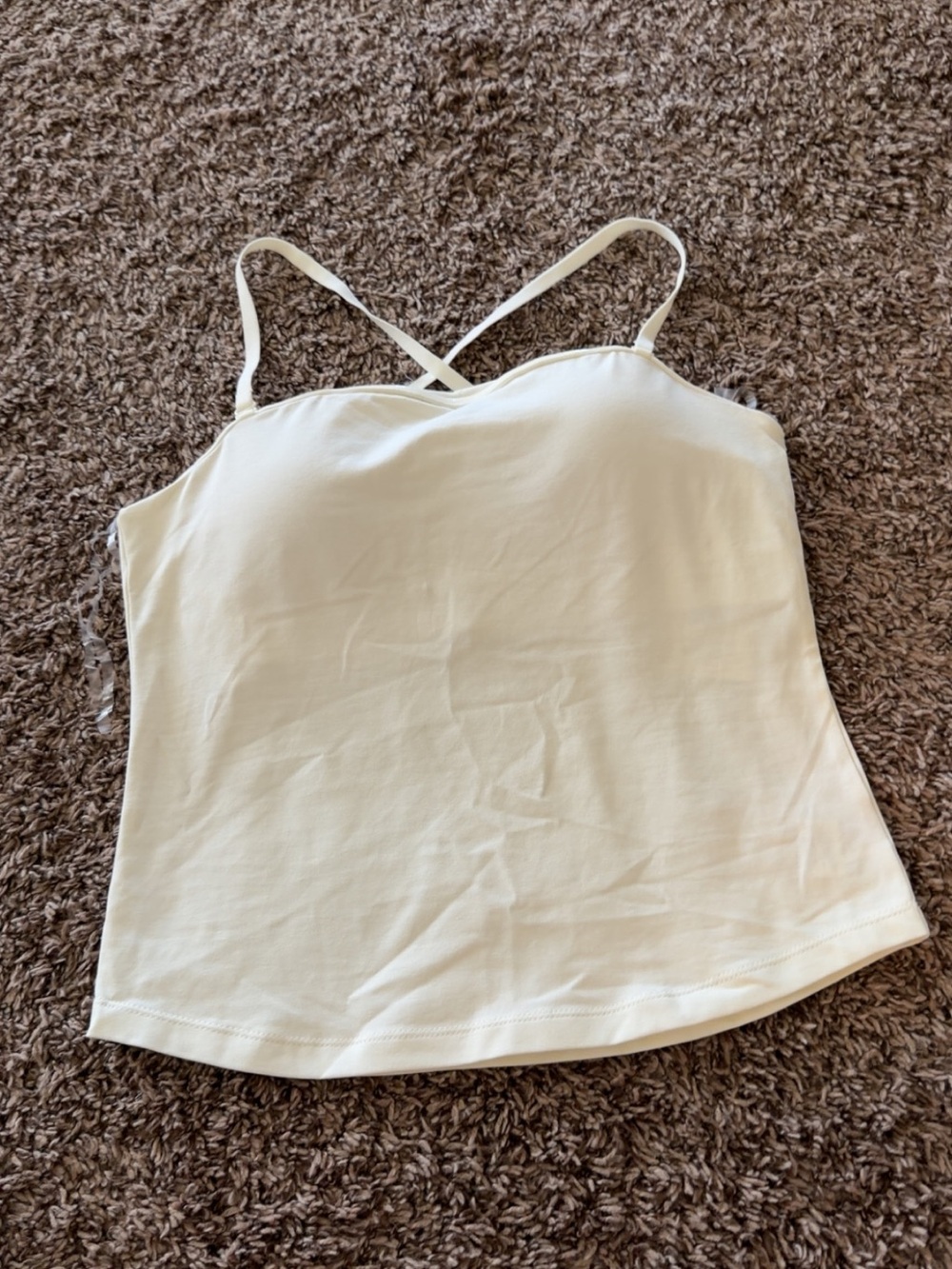 Athletic Works Cream Cross-Back Camisole